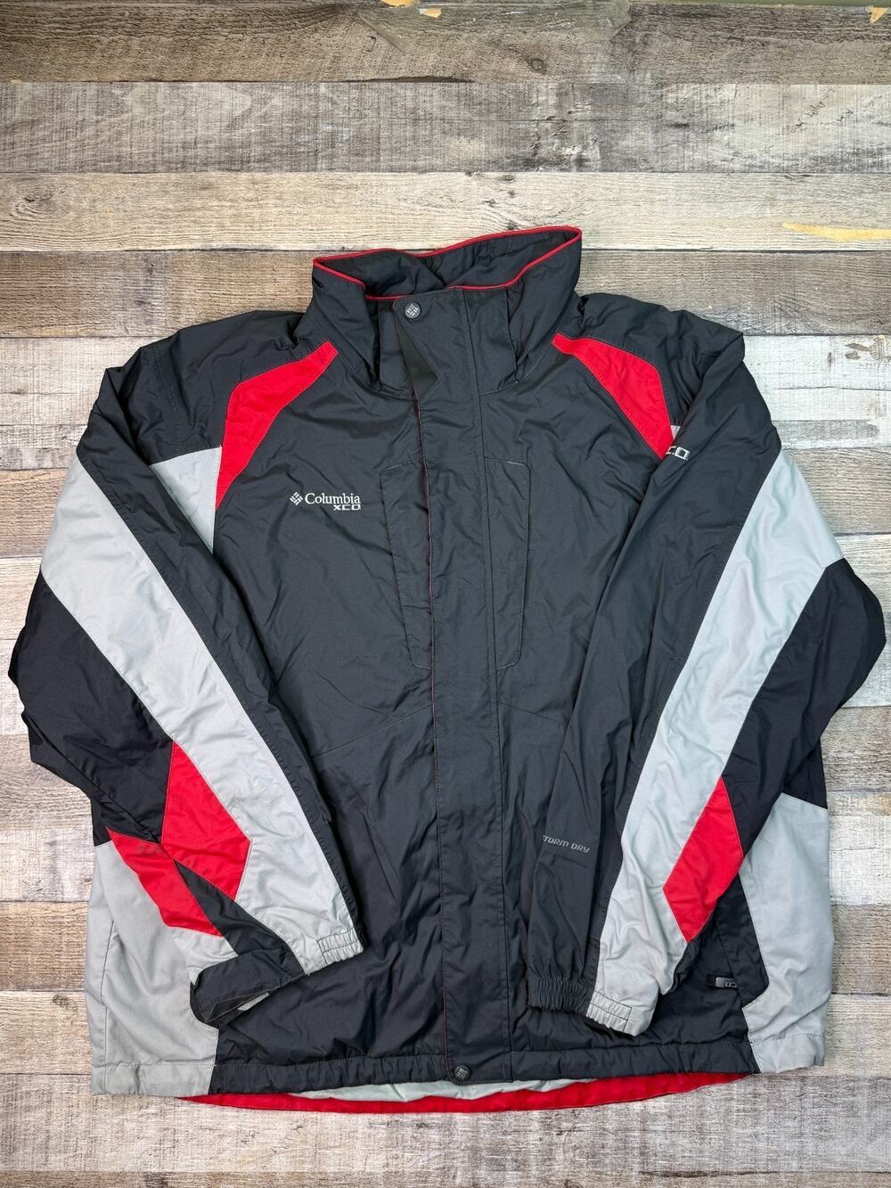 Columbia XCO Interchange Storm Dry Men’s XL Jacket Waterproof Ski Coat Gray Red